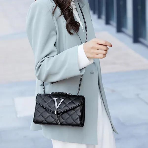 Black Luxury Handbags And Purse Women PU Leather Messenger Shoulder Bag ...