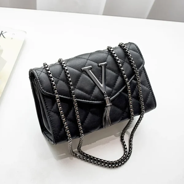 Black Luxury Handbags And Purse Women PU Leather Messenger Shoulder Bag ...